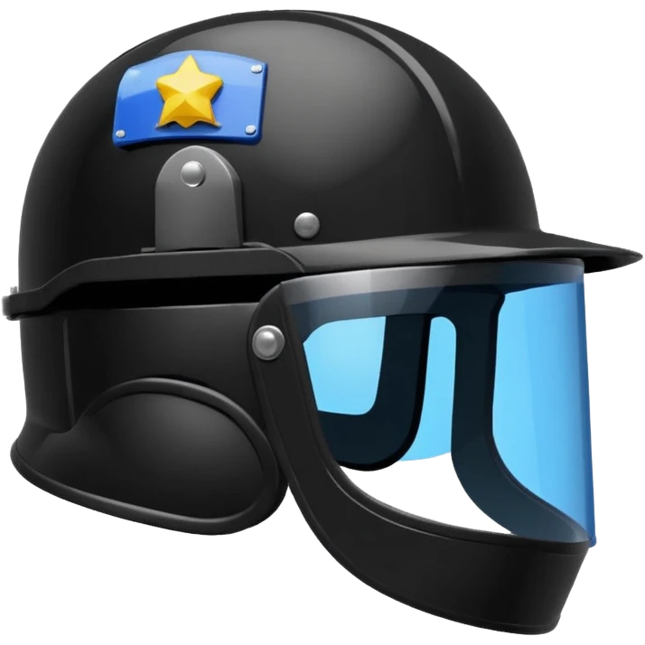 Police riot helmet with visor
 emoji