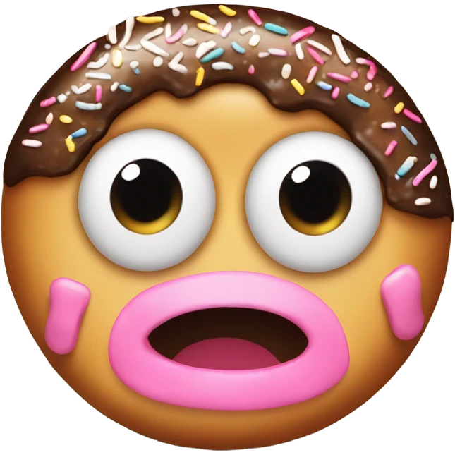 Little cartoon baby donut hole emoji
