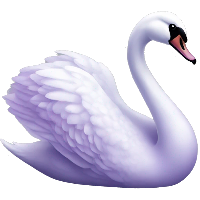 Realistic lilac elegant swan emoji