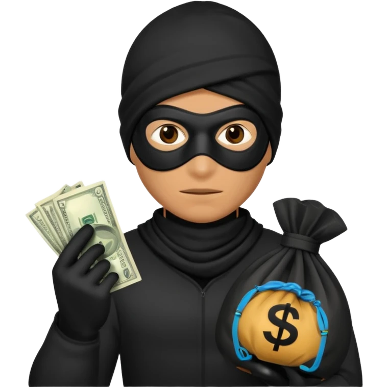 a robber with a money bag emoji