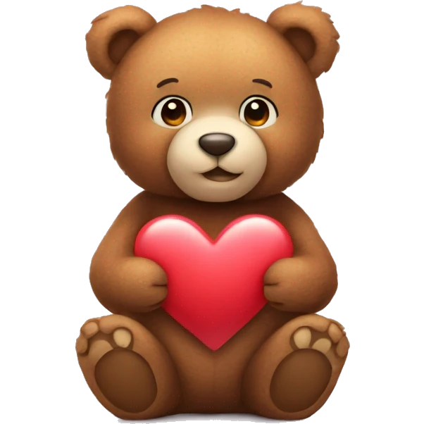 Teddy bear with a heart in his hands emoji