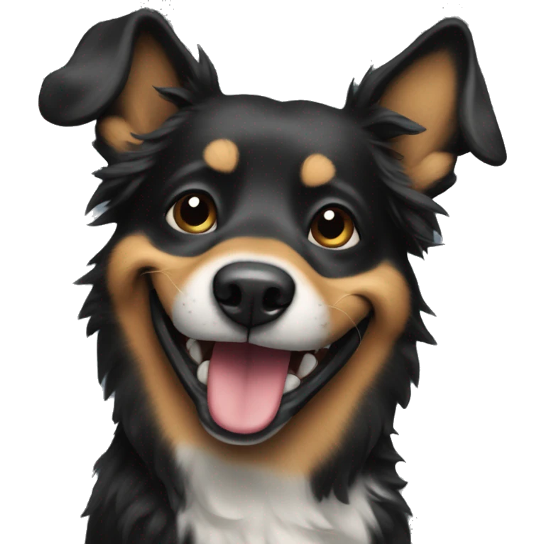 full black SMILING FUNNYdog emoji