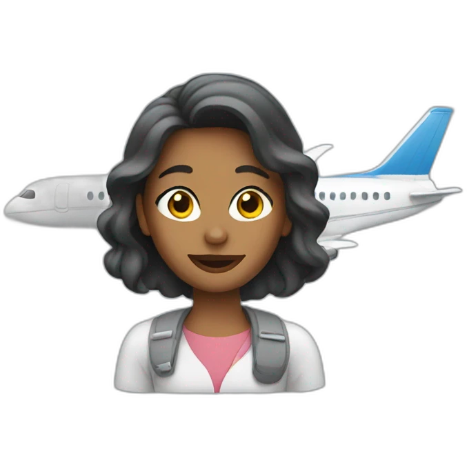 a woman on a plane emoji