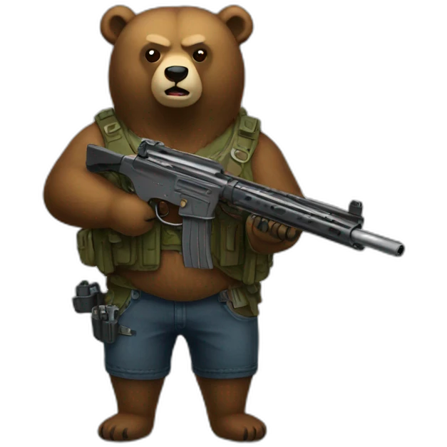 Bear with gun emoji