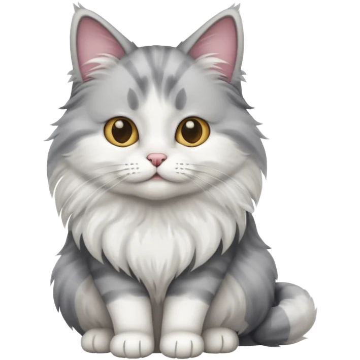 a grey and white cat emoji