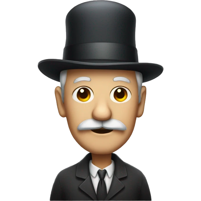 old man with a bowler hat and a small mustache  emoji