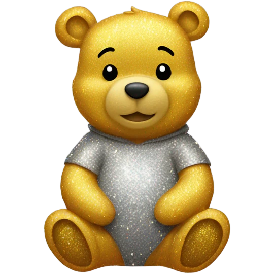 Pooh bear with glitter  emoji