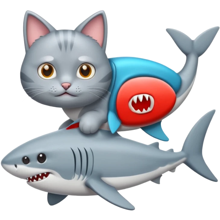 cat and shark emoji
