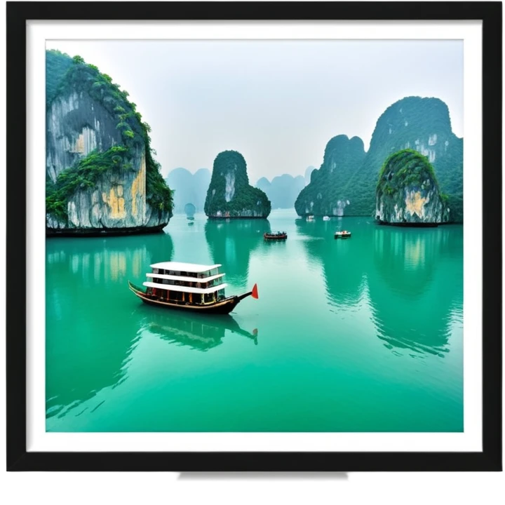 ha long  bay with a white border emoji