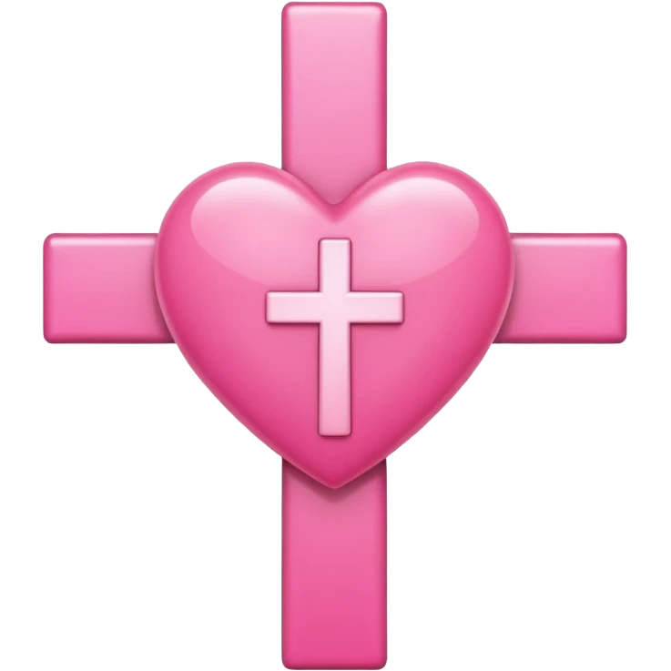 Heart infront of cross, pink emoji