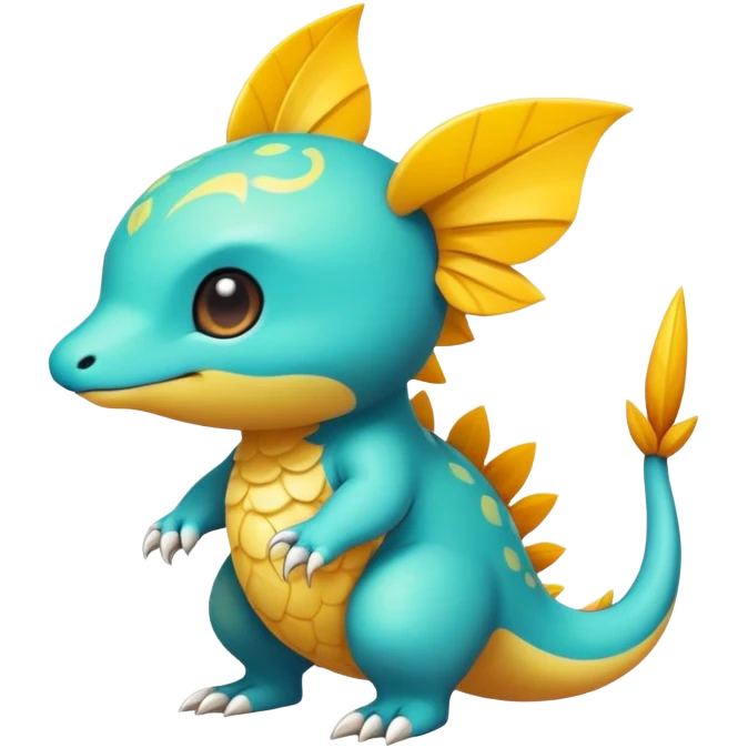 Randomly-colored exotic chibi Fakémon-creature emoji