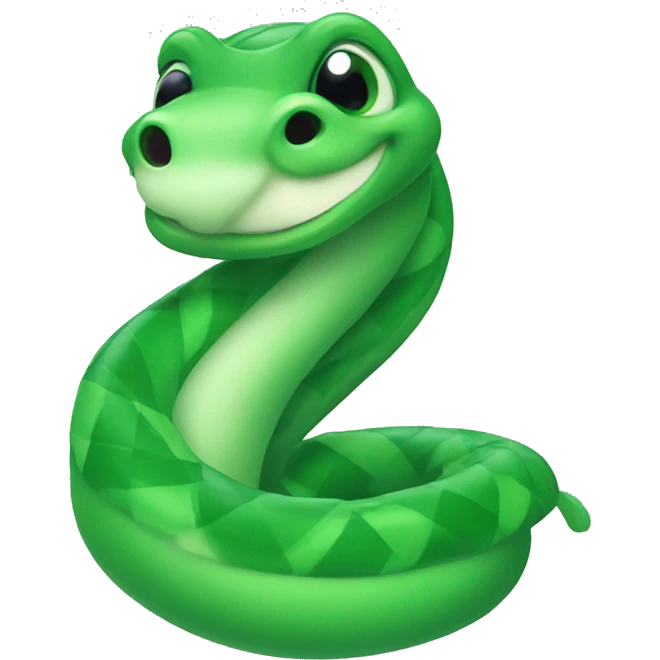 Green cute snae emoji