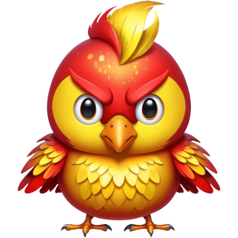 glitter red and yellow anger bird emoji