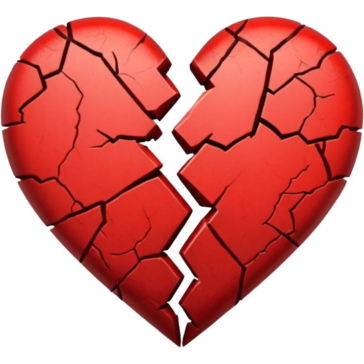 broken heart with a crack in the middle emoji