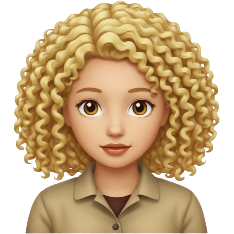 gravida cabelo cacheado loiro emoji