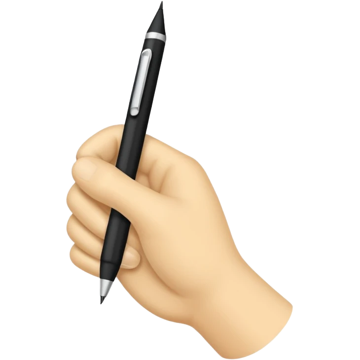 a hand with a black pen emoji