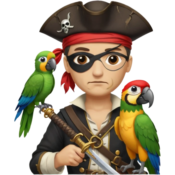 pirate and parrot emoji