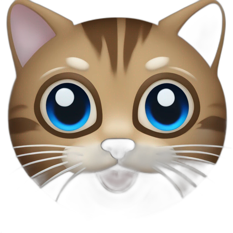 Gato gordo, de ojos azules, de pelaje beige con ligeras lineas marrones y cola peludaarron oscuro navegando en un barquito emoji