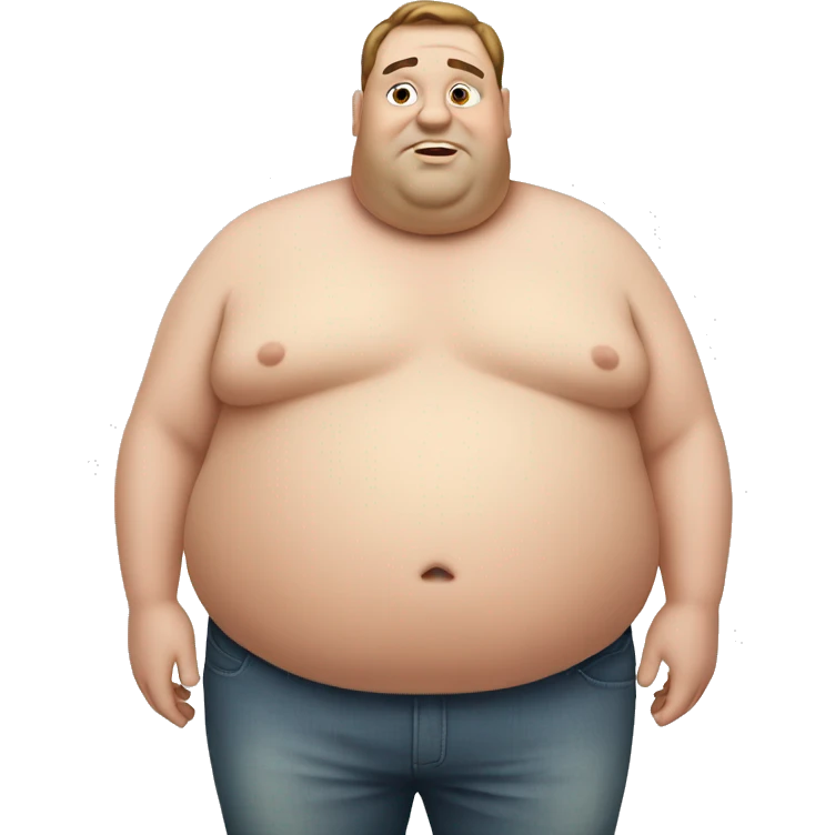 Fat obese man emoji