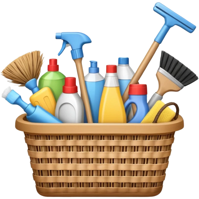 basket with cleaning equipment emoji