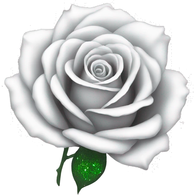 glitter rose white emoji