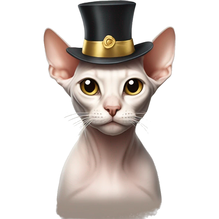 The Sphinx cat in a New Year's hat emoji