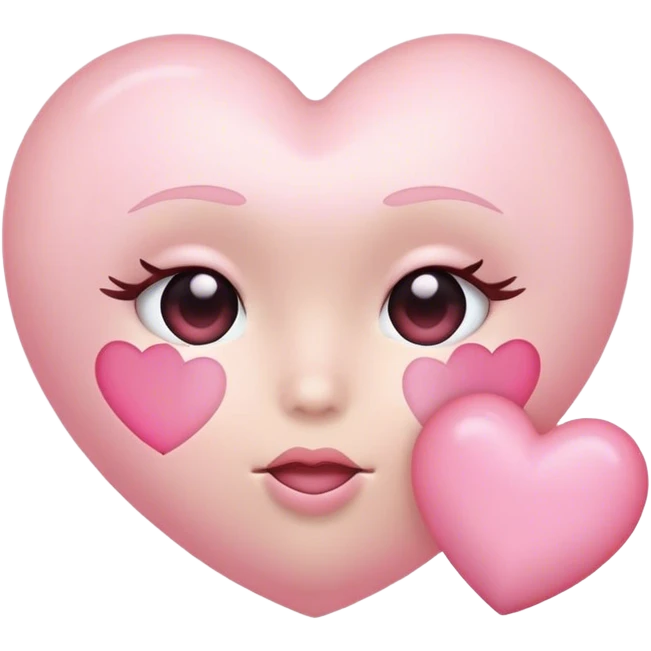 Kissy face with light pink heart  emoji