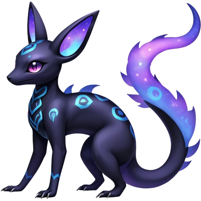 Nebulae Salandit-Umbreon-Fakémon-hybrid-creature (full body)  emoji