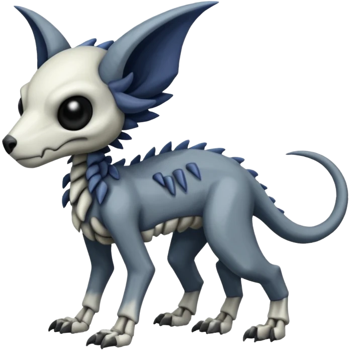 Eldritch Spooky Scary Skeletal Linoone-Absol-Trico-Hybrid (Full body) emoji