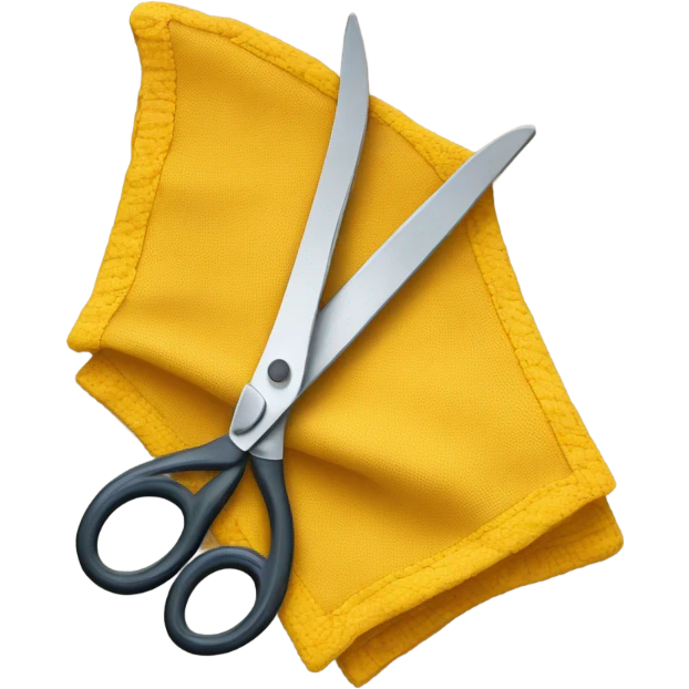 a piece of cloth with scissors emoji