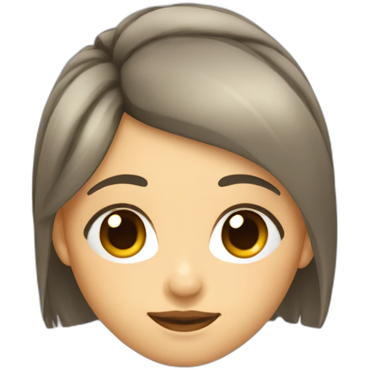 mujer de pelo morocho con anteojos y flequillo emoji