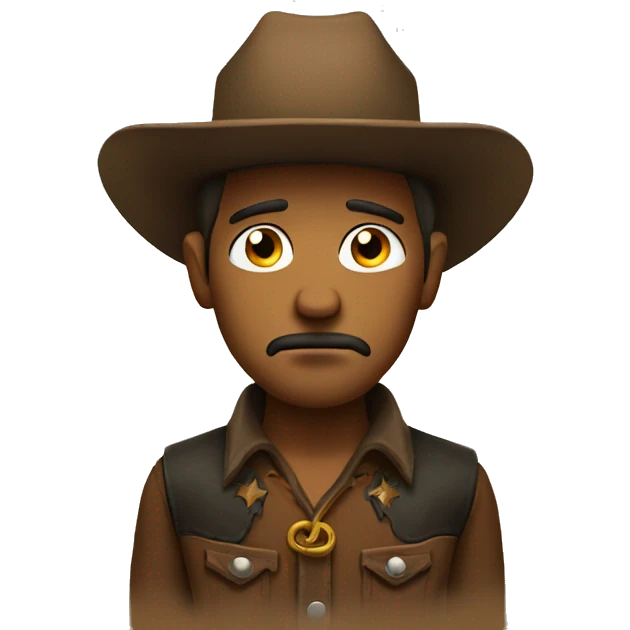 Sad cowboy emoji with round face  emoji