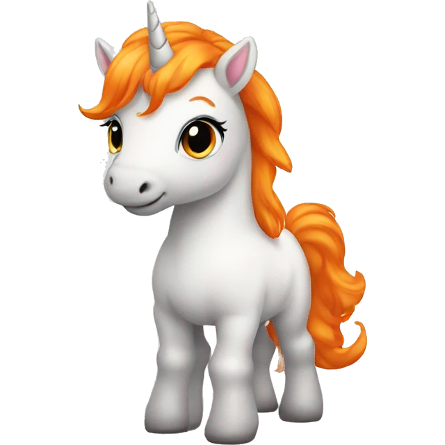Baby unicorn with orange hair emoji