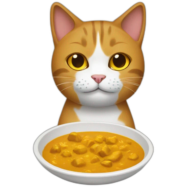 gato con cara de curry+ emoji