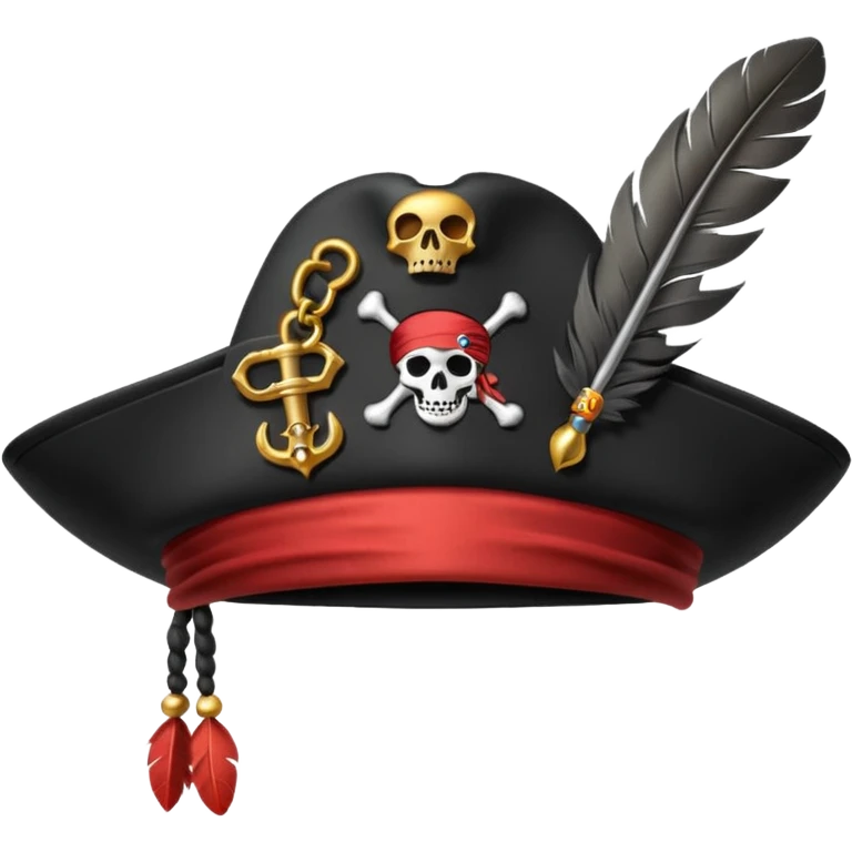 pirate hat with feather emoji