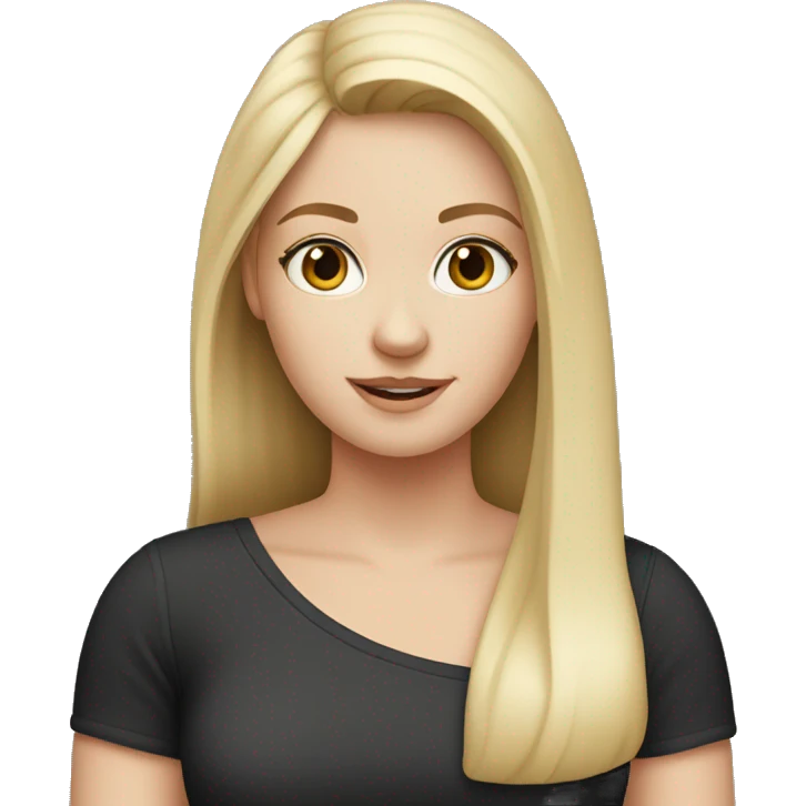 white girl wearing one-shoulder top emoji