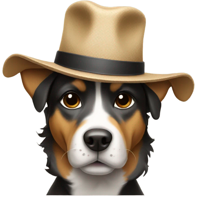 dog with a hat emoji