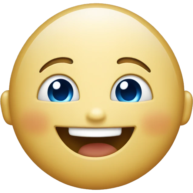 cute smiling emojii with blue eyes and a happy closed mouth emoji