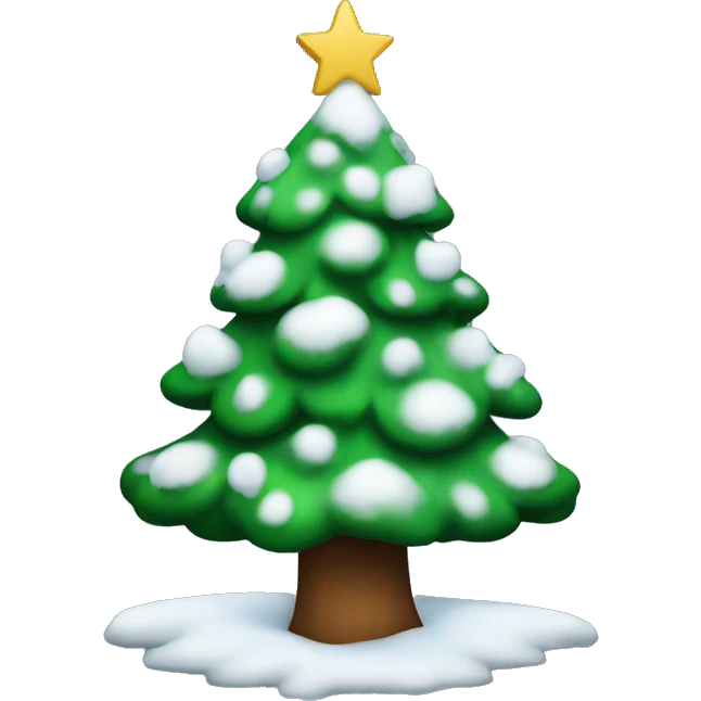 A Christmas tree with snow on top emoji