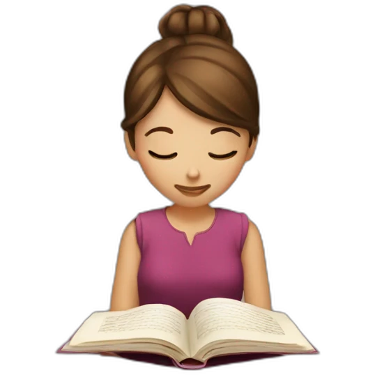 brown-hair-girl-reading-book emoji