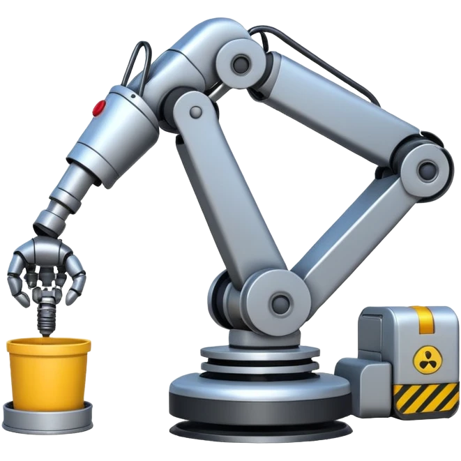 emoji about smartfactory with robot arm and AGV emoji
