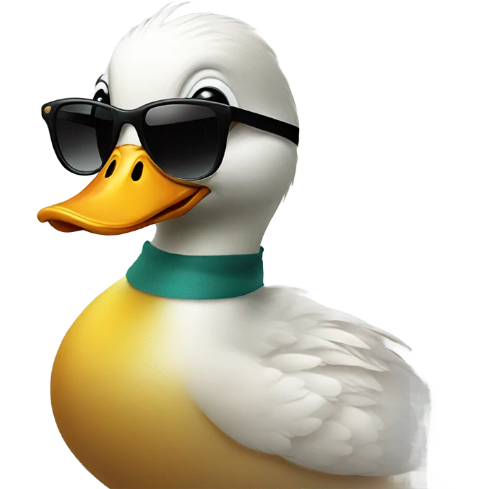 Duck with sunglasses  emoji