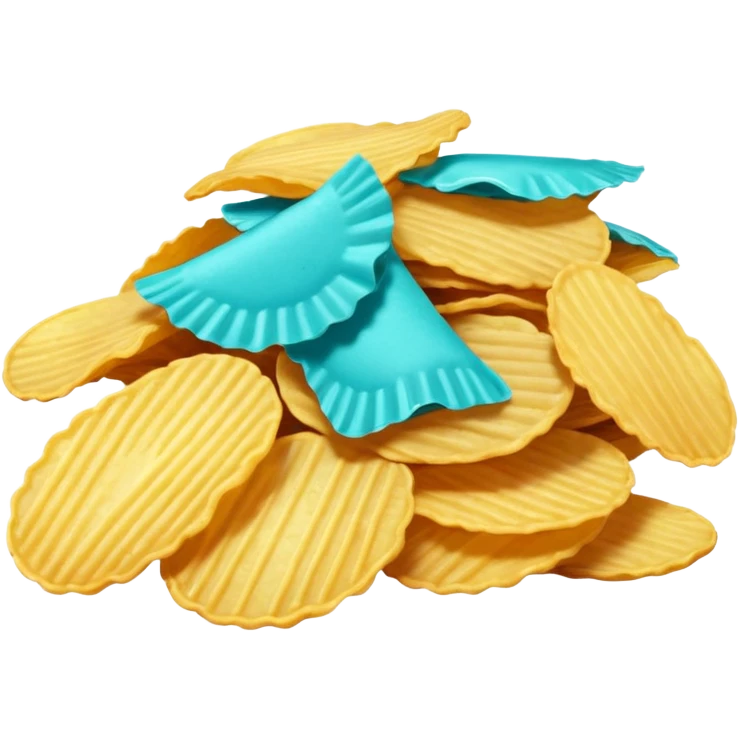 turquise colored potato chips emoji