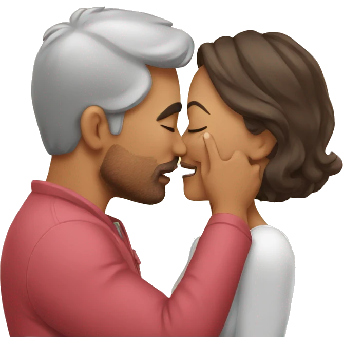 Big kiss from husband to wife emoji