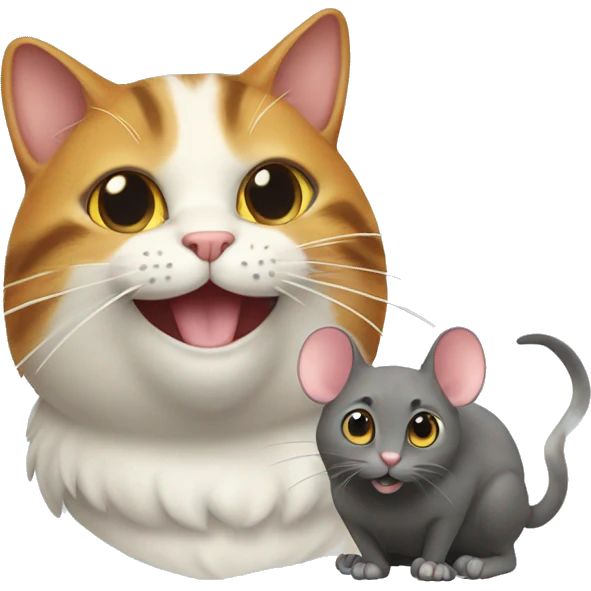 a cat and a mouse emoji