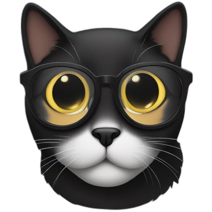 a black cat with glasses emoji