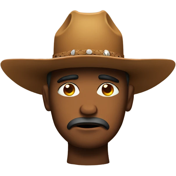 sad face with cowboy hat emoji