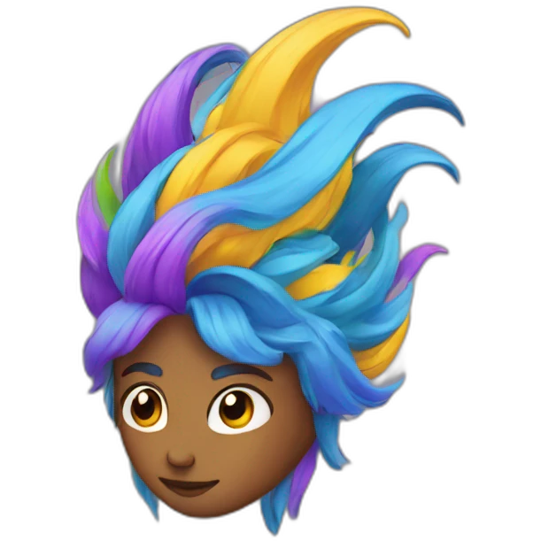 a person with colourful-hair, studs emoji