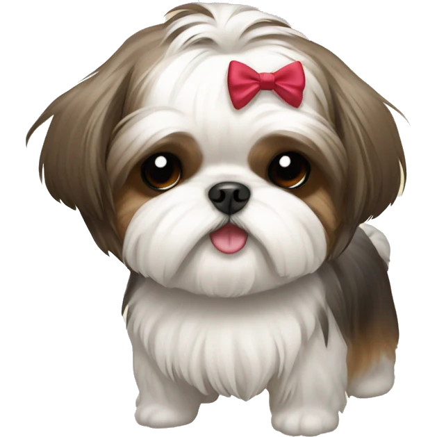 Shih Tzu with bow emoji
