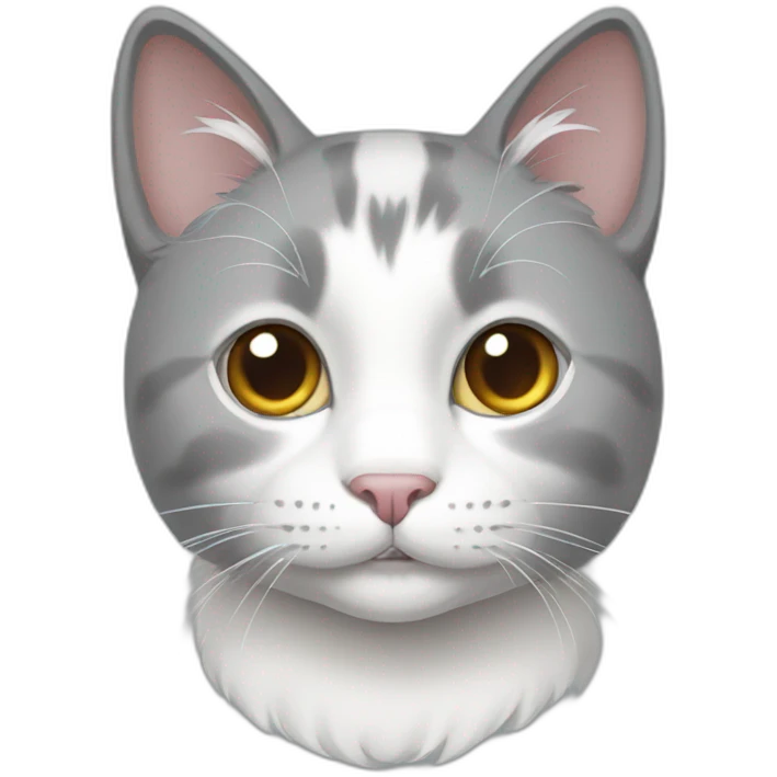 Grey and white cat emoji